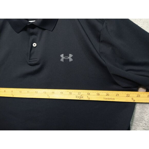 Under Armour Shirt Mens Large Black Tech Tee Matchplay Polo Short Sleeve Loose - Picture 4 of 7